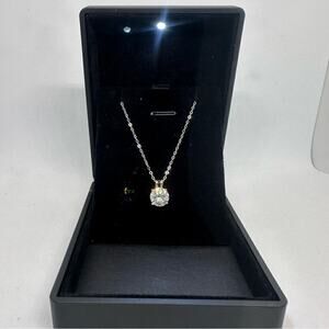 Moissanite Diamond Necklace Pendant Chain 18K S925 Round Cut Jewelry 2 Ct GRA